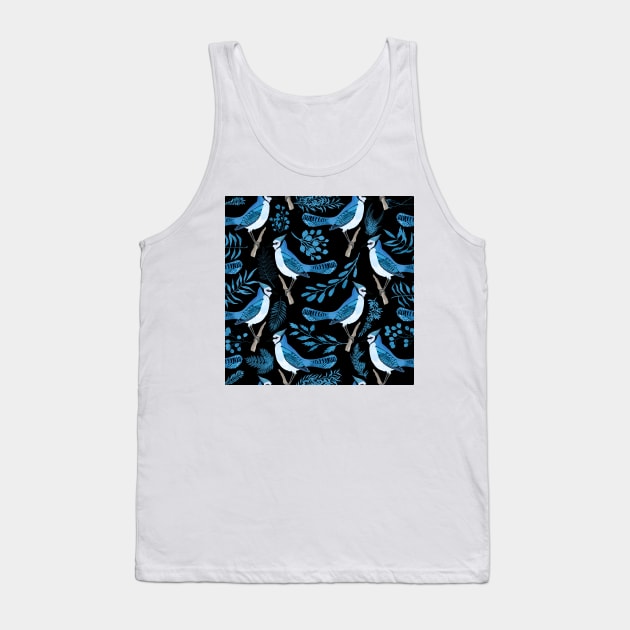 The Blue Jay Black Tank Top by cesartorresart